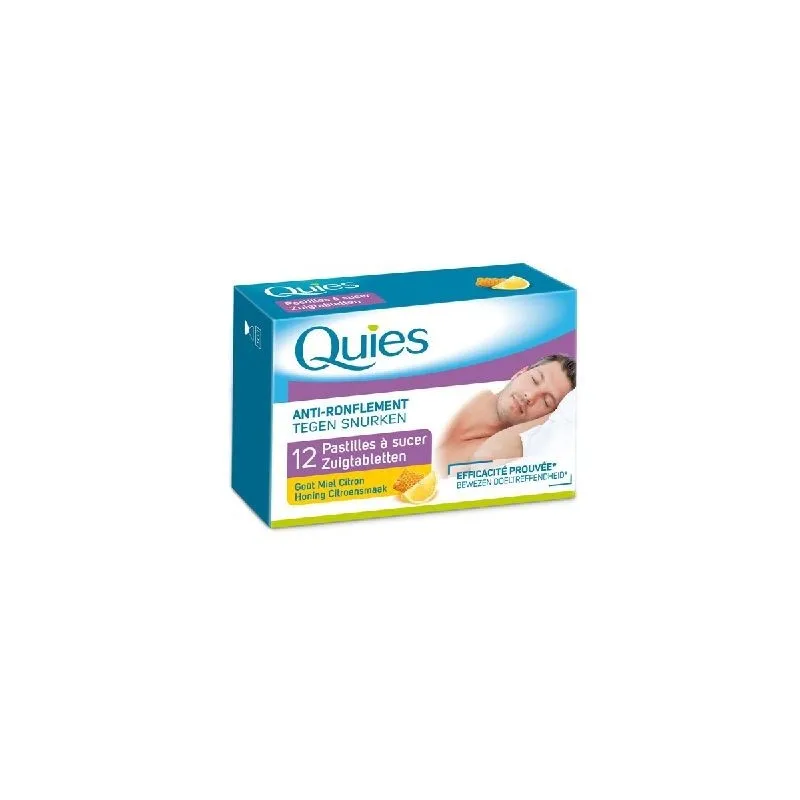 Quies anti ronflement 12 pastilles à sucer gout miel citron | Nom...