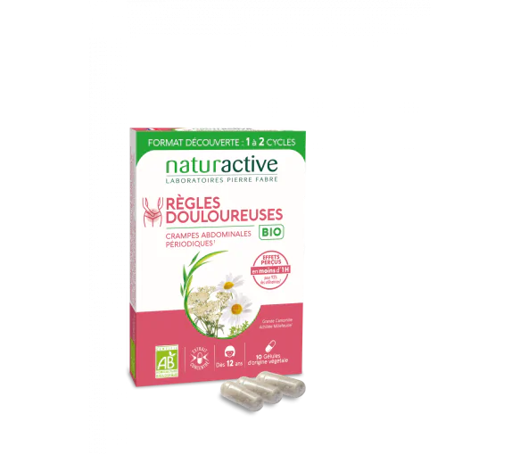 Règles douloureuses bio Naturactive - boîte de 10 gélules