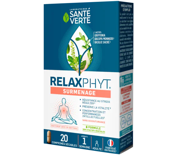 Relaxphyt surmenage Santé verte - boîte de 20 comprimés
