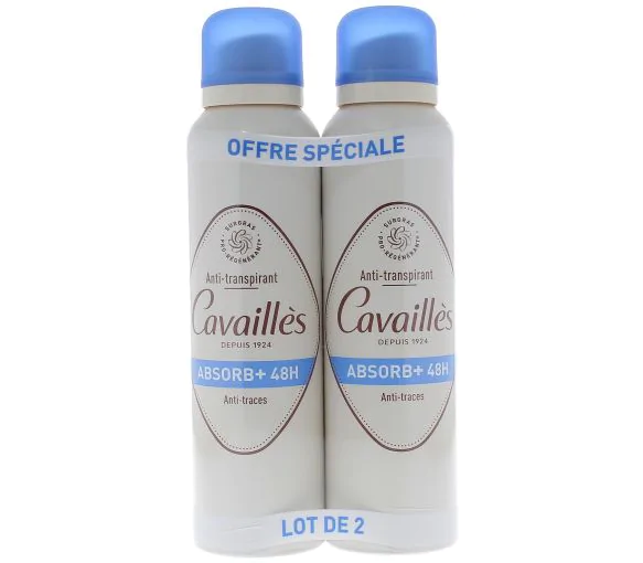 Déodorant absorb+ 48h Rogé Cavaillès - lot de 2 sprays de 150 ml