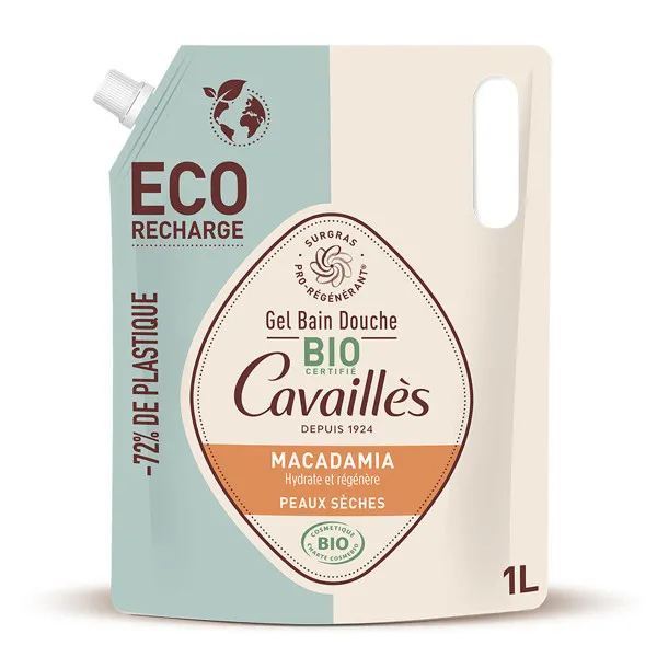 ROGE CAVAILLES GEL BAIN DOUCHE MACADAMIA BIO ECO RECHARGE 1L