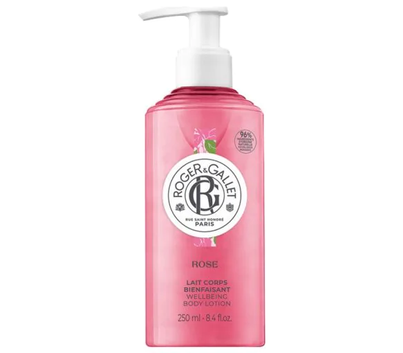 Lait corps bienfaisant Rose Roger & Gallet - flacon-pompe de 250 ml