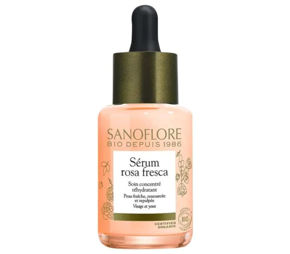 Rosa fresca concentré d'éveil ré-hydratant Sanoflore - flacon de 30 ml
