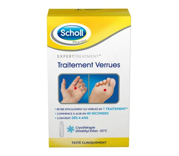 Traitement verrues pieds et mains Scholl - flacon de 80 ml + 16 applicateurs