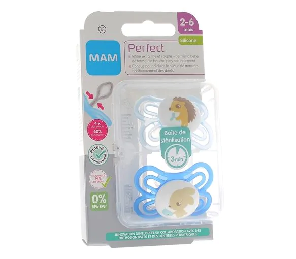 Sucette Perfect 2-6 mois Mam - boite de 2 sucettes