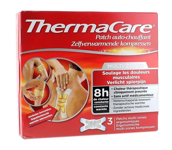 Patch auto-chauffant 8h multi-zones ThermaCare - 3 patchs
