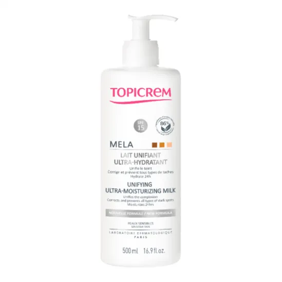 Labokapharma - Topicrem Mela lait unifiant ultra-hydratant spf15 - 500ml
