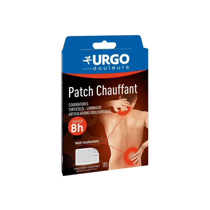 Urgo patch chauffant soulage 8h 2 patchs adhesifs