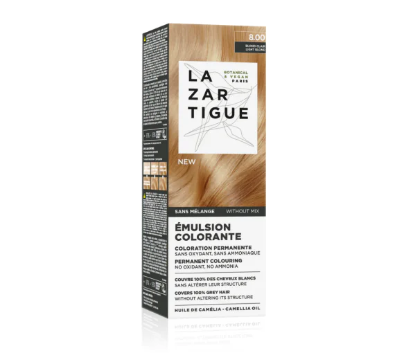 Émulsion colorante 8.00 blond clair Lazartigue - tube de 60ml