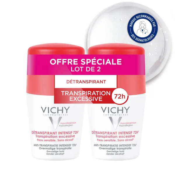 VICHY DETRANSPIRANT INTENSIF BILLE LOT DE 2X50ML