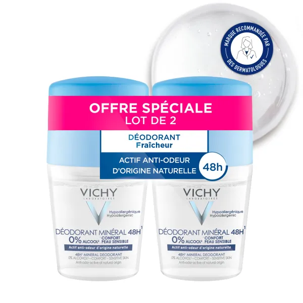 VICHY DEODORANT MINERAL BILLE LOT DE 2x50 ML