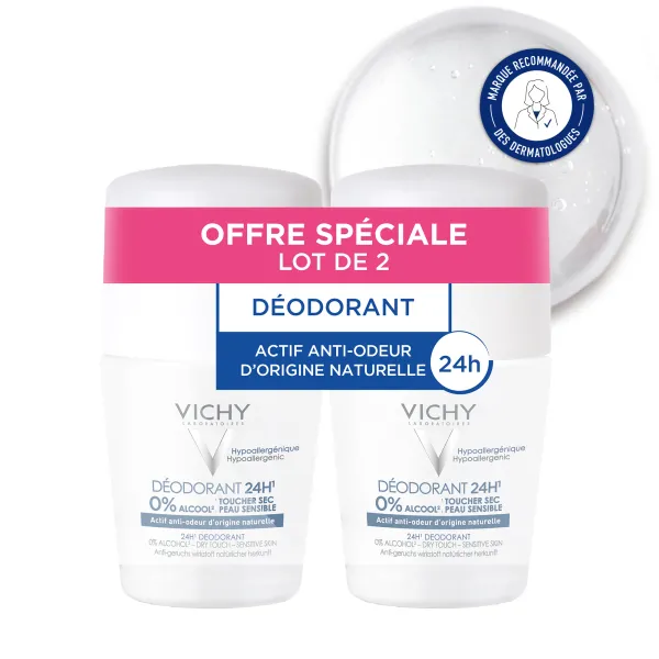 VICHY DEODORANT 24H TOUCHER SEC 2x50ML