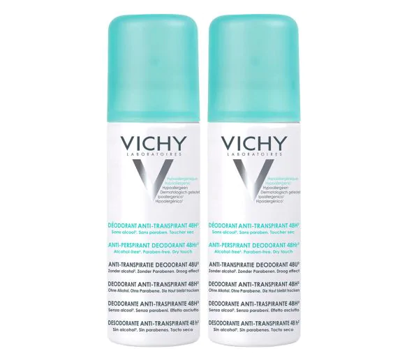 Déodorant anti-transpirant 48h Vichy - Lot de 2 sprays de 125 ml