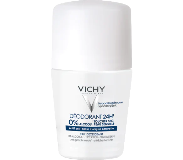Déodorant 24h toucher sec sans sels d'aluminium Vichy - roll-on bille de 50 ml