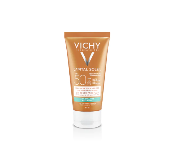 Idéal soleil spf 50+ émulsion anti-brillance toucher sec Vichy - tube de 50 ml