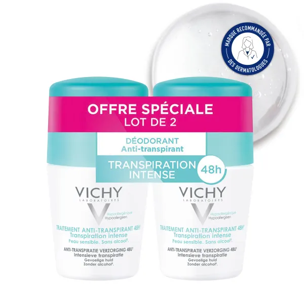 VICHY TRAITEMENT ANTI-TRANSPIRANT 48H PEAU SENSIBLE 2X50ML