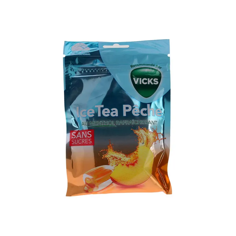 Labokapharma - Vicks Ice Tea Pêche bonbons au menthol rafraîchissant 72gr