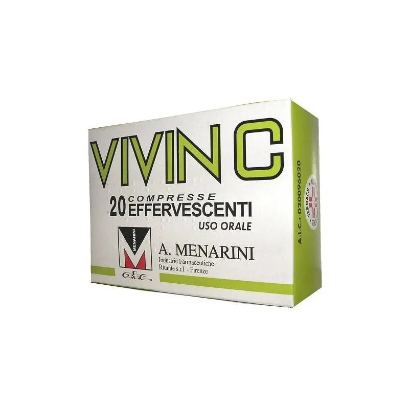 Vivin C 330 mg + 200 mg d'acide acétylsalicylique avec vitamine C 20 comprimés effervescents