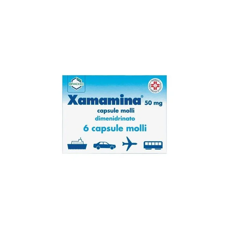 Xamamina 50 mg Antiémétique Dimenhydrate 6 Gélules Molles